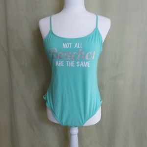 No Boundries One Piece Swim Suit Surf Green